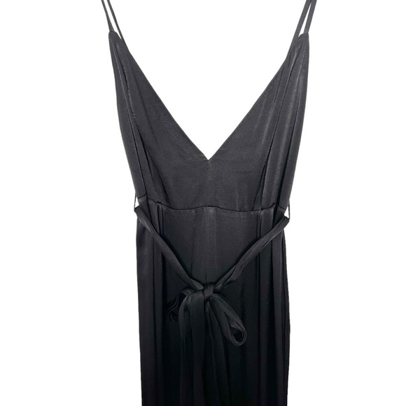 Fame and Partners Benton Jumpsuit Black Satin Size 14 - Picture 9 of 16